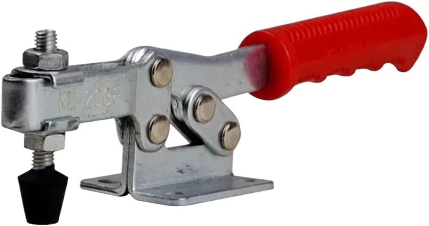 1pcs Red Toggle Clamp GH-201B 100kg Quick Release Tool Horizontal Clamps Hand New Heavy Duty Tooling Accessory(201C-100KG 1PCS)