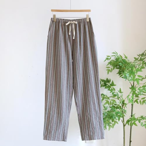 Cambkatl Men's Cotton Striped Pajama Pants Comfy Elastic Waist Lightweight Pjs Bottoms Sleepwear Lounge Pants with Pockets4