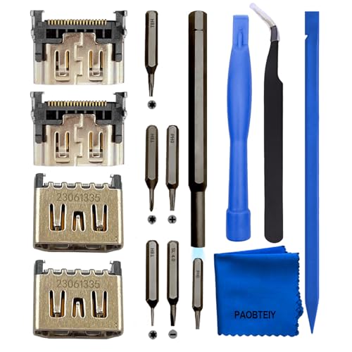 Image of PAOBTEIY 4 Pack HDMI Port Replacement for Ps5 With 10-in-1 Kits, HDMI Socket Jack Connector Repair Kit Replacement for Playstation 5 Game Console. [playstation 5]