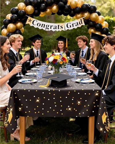 Image of Pureegg Graduation Decorations 2026 Plastic Tablecloth Disposable 10 Pack, Class of 2026 Blue Rectangle Table Cover 54 x 108 Inch, Plastic Table Cloth for Graduation Party, Picnic