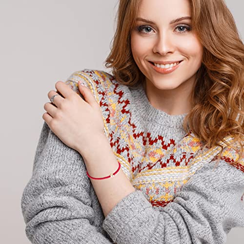 Initial Bracelet Gold Heart Love Charm Initial Bracelet Red Initial O Letter Bracelets Handmade Adjustable Rope Bracelets for Girls Boy Mom Birthday Gifts (O)3