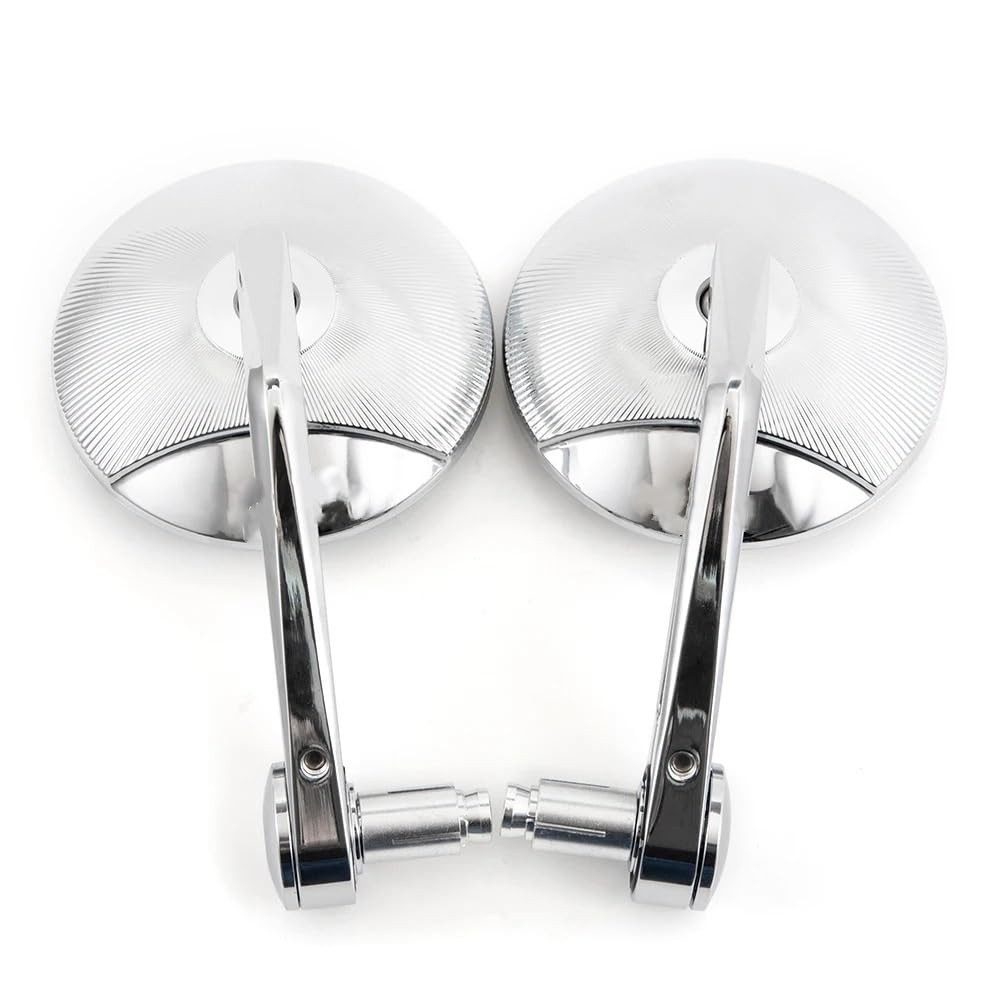 Motocyklowe Lusterka Wsteczne Moto Lusterko końców Lusterko Na Kierownicę Motocykla Wypukłe 7/8'' 22mm Uniwersalna Końcówka Kierownicy(Silver-MTHSJ333)