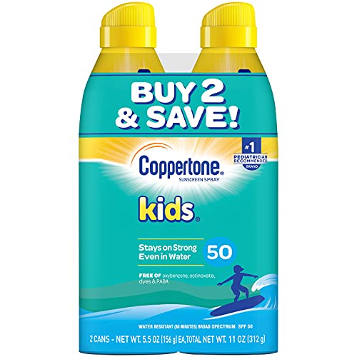 Coppertone KIDS Sunscreen Continuous Spray SPF 50 Multipack (5.5-Ounce Bottle, Twin Pack)