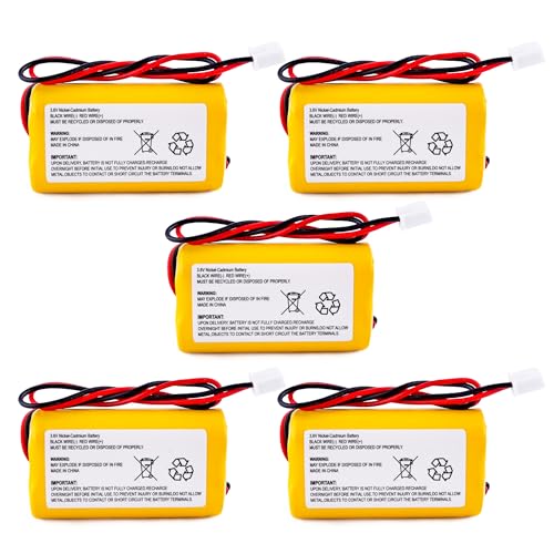 Fulpower 5-Pack 3.6V 900mAh Ni-Cd AA Rechargeable Emergency Light Batteries for Exitronix 10010037 Max Power B2-0031 MH468886 Unitech LEDR-1 6200RP Dantona CUSTOM-318 OSA230 Replacement Battery.