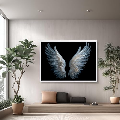 Affiches et impressions d'ailes blanches tableau zen pour un salon apaisant