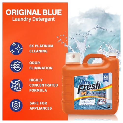Image of Ultra Fresh 6X Platinum Laundry Detergent, Original Blue, 2 x 2.5 Gallon