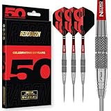 RED DRAGON Darts - 50 Jahresklassiker-Kollektion - Grizzly 2-25g - 90% Wolfram - Professionelles dartpfeile metallspitze Satz - Enthält Steeldarts Pfeile Flüge und Dart Schäfte