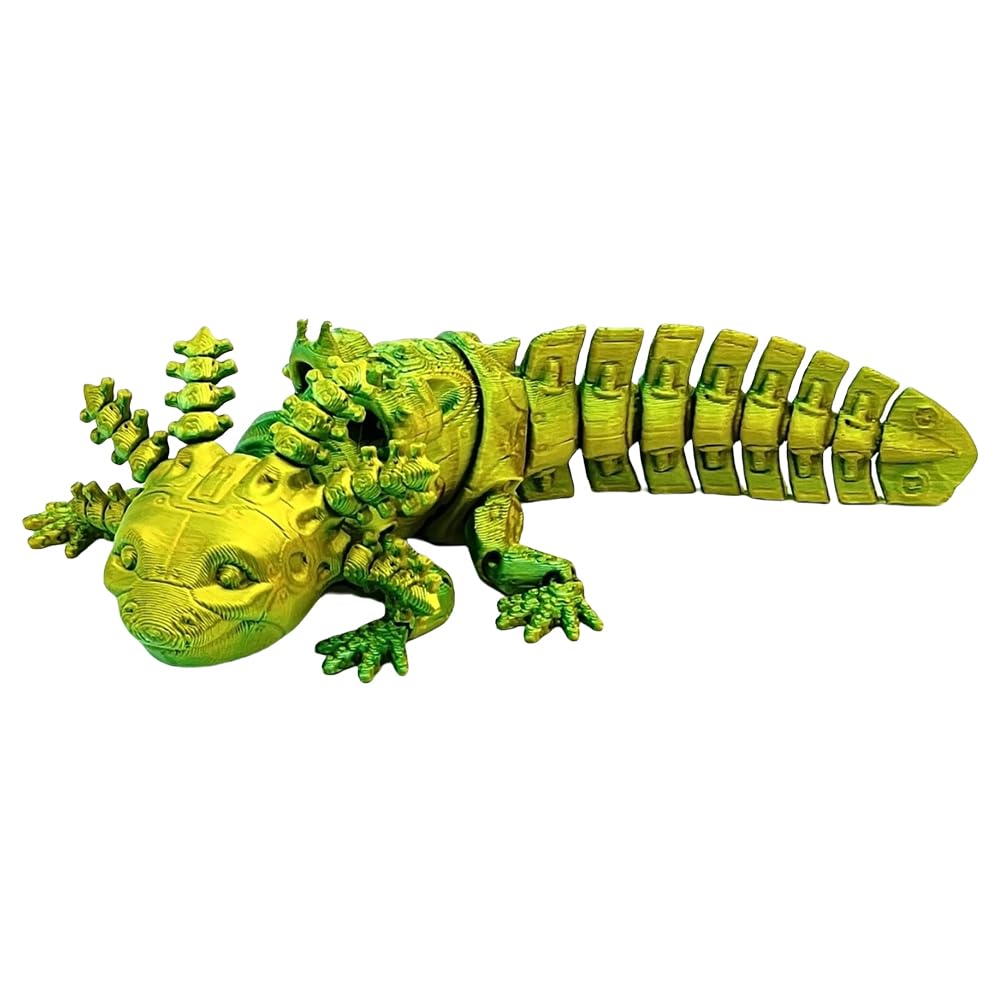 HTU 3D Printed Animals, Axolotl Toy, Stress Relief Desktop Figurine, Articulated 3D Printed Axolotl for Office Home