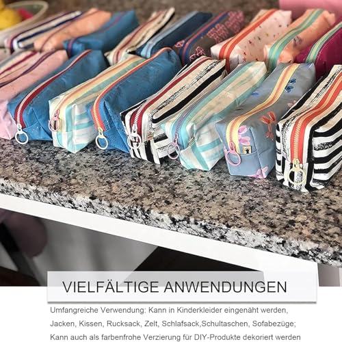 Harz Nylon Reißverschluss Set - 10 Stücke, 20cm Metallring, Bunte Coil Reißverschlüsse für Schneider