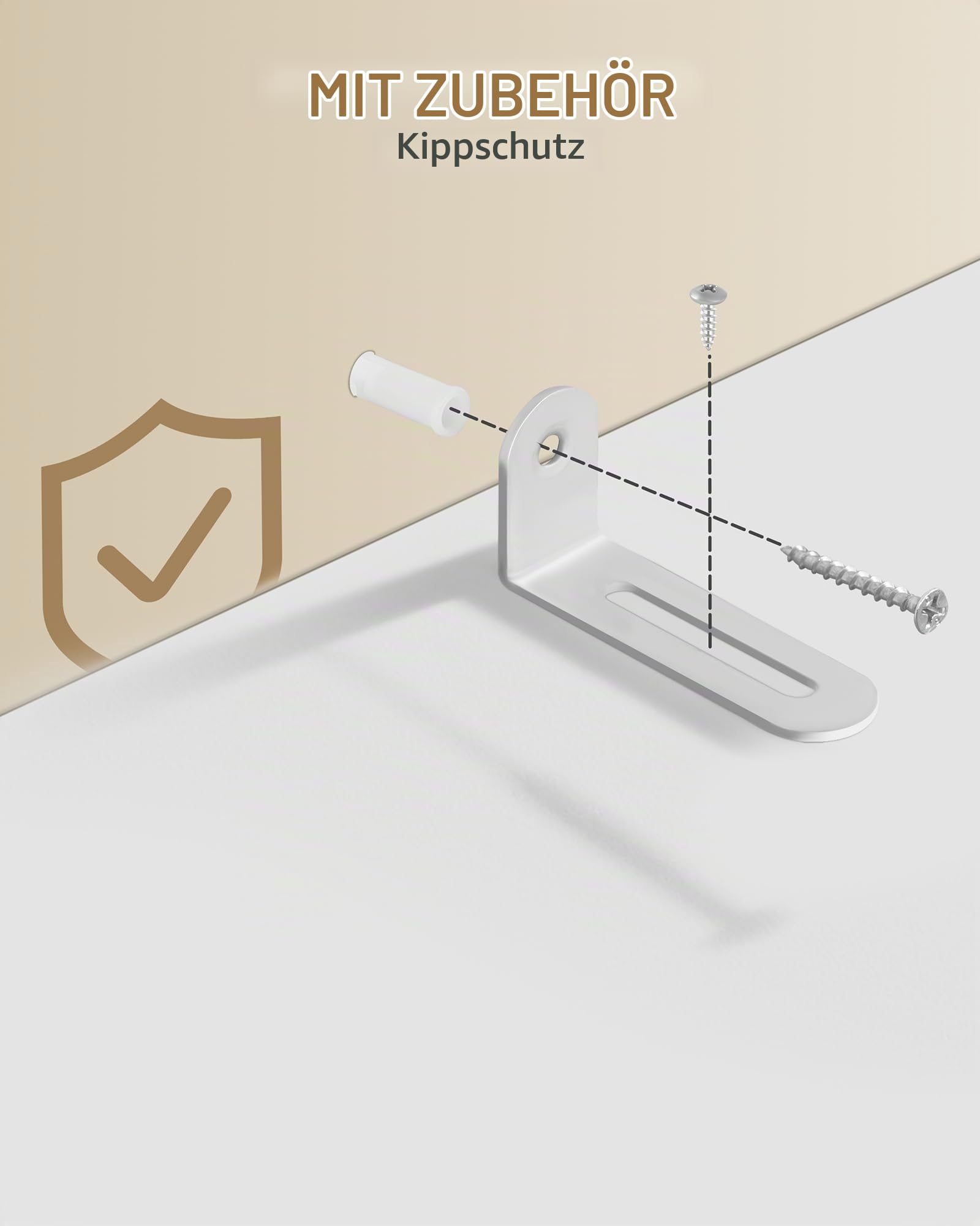 Hzuaneri Nachttisch, Beistelltisch mit 4 Stoff-Schubladen