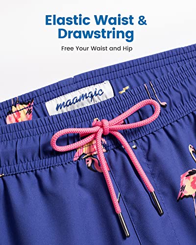 Image of maamgic Mens Swim Trunks with Compression Liner 5 Inch, Quick Dry Bathing Suit with Zipper Pockets, No-Chafing Swim Shorts