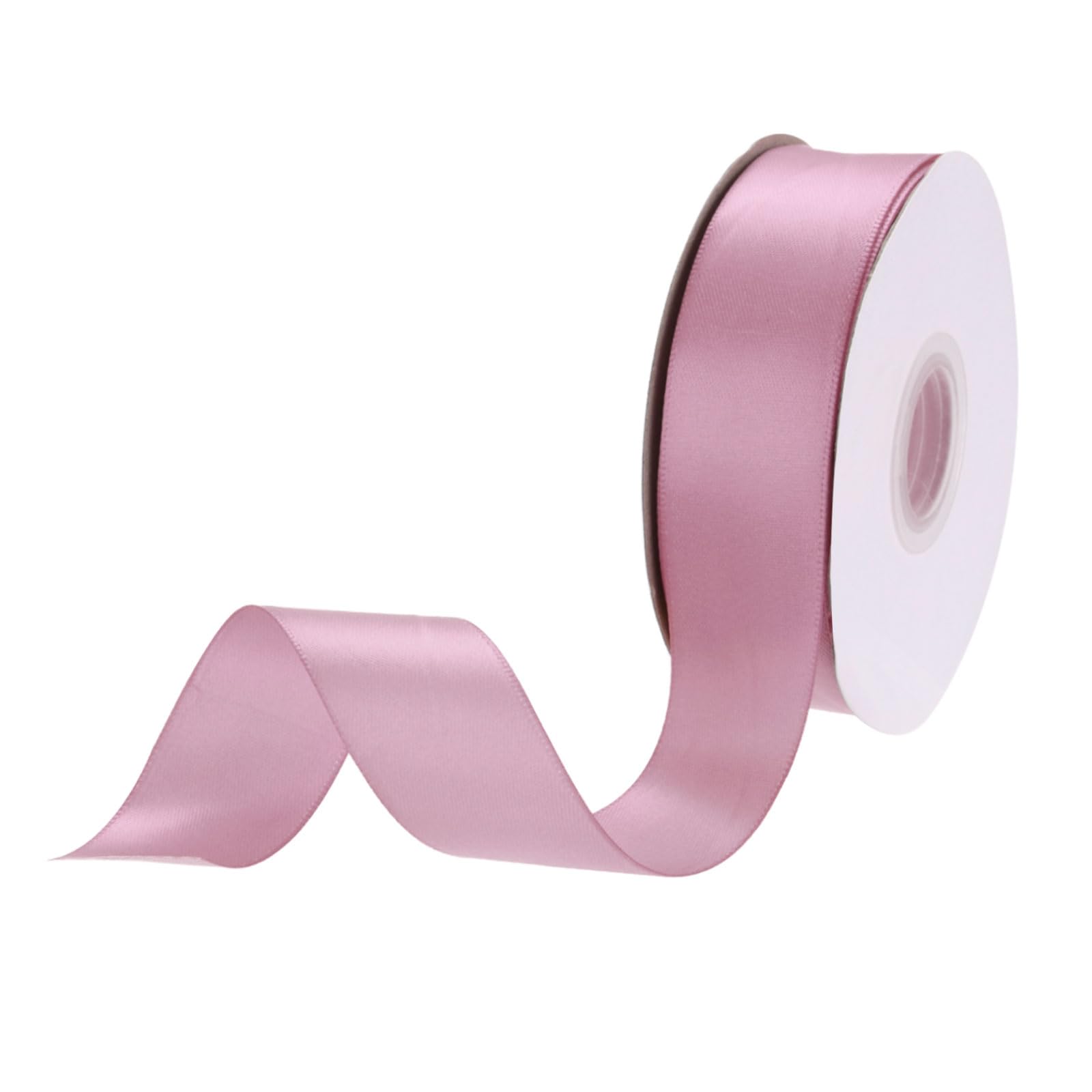 DMiotech 25mm Satin Ribbon 23m/75ft Thin Double Face Fabric Grosgrain Ribbon for Gift Wrapping Floral Hair Flower Bouquet Dusty Pink