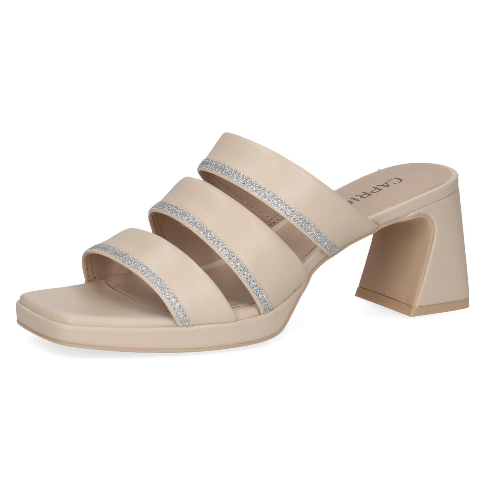 CAPRICE Women's Leather Mules with Heel, Cream (Offwhite Nappa), 5 UK
