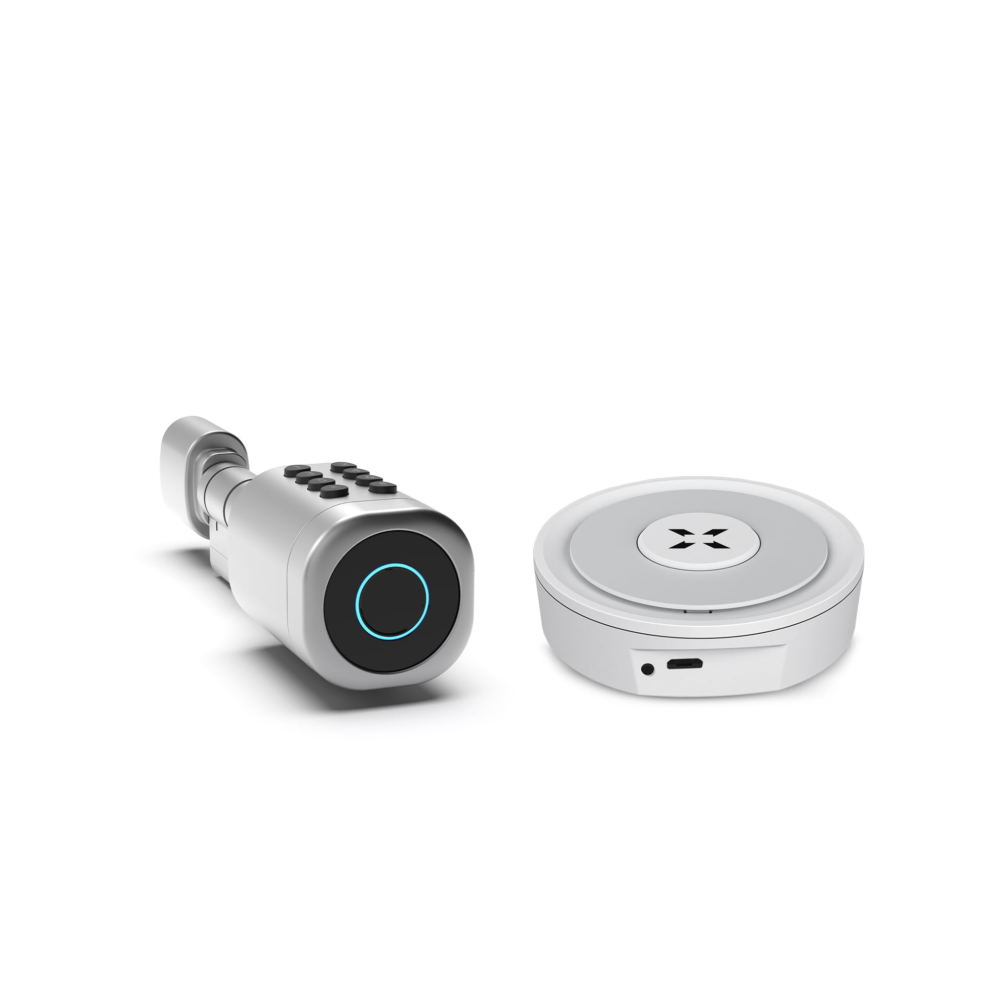 Xenon Smart Anahtarsız Akıllı Elektronik Silindir Kapı Kilidi ve Zigbee 3.0 & Wi-Fi & BLE Akıllı Ev Ağ Geçidi Kablosuz Bluetooth Mobil App Kontrollü Gateway Hub 2'li Set