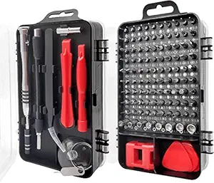 VIBOTON 110 in 1 Screw driver Tool Set Kit, Screwdriver Set, Tool Kit, Professional Precision Screwdriver Set, Multi-Function Magnetic Computer Repair Tool Kit, Compatible with Mobile, Tablets, Glasses, Laptop, PC (Red)