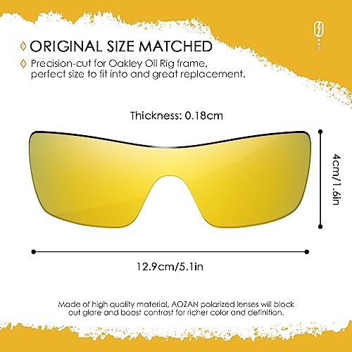 Image of ANSI Z87.1 Replacement Lenses Compatible with Oakley Oil Rig Sunglasses