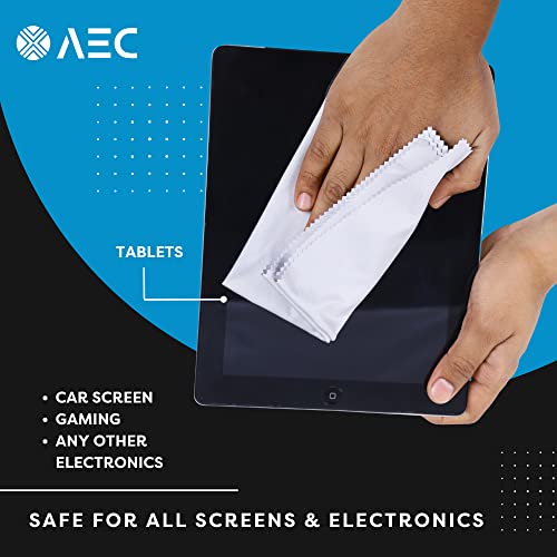 Image of AEC ClearPro Ultra Premium Microfiber Cleaning Cloth for Mobile Screen, Camera Lens, Glasses, Laptop, Tablet & Monitor | Lint-Free, Washable | 12 x 12 Inch (Gray, Pack Of 3)
