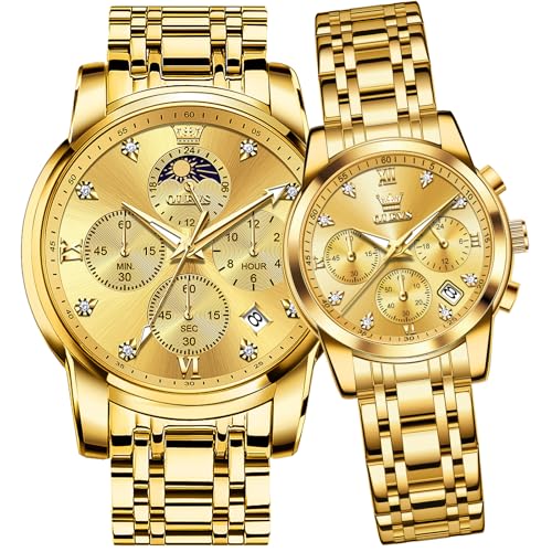 OLEVS �r���v �J�b�v���p ���O�W���A���[ �t�@�b�V���� �ނƔޏ� �X�e�����X�X�`�[�� �J�����_�[ ���t 3ATM �h�� ���� �r���v �����Y ���f�B�[�X ���l ������ �f�[�g ���}���`�b�N �M�t�g 2�Z�b�g, CP3655:�S�[���h�X�g���b�v&�S�[