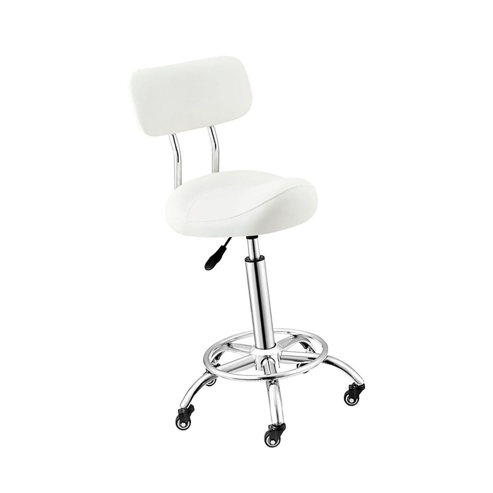 Genérico Silla De Montar con Respaldo Y Reposapiés | Taburete giratorio ergonómico for salón, for clínica, salón de belleza, spa(Color3)