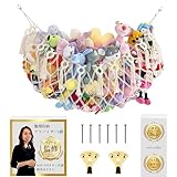 【ベビーブック掲載×整理収納アドバイザー監修】大容量 ぬいぐるみ収納ハンモック 壁掛け｜賃貸OK・画鋲フック付属・工具不要｜子供部屋 おもちゃネット