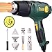 Pistola ad Aria Calda, TECCPO 2000W Pistola Termica Elettrica Professionale 230V, Temperatura Regolabile 50 ℃~650 ℃, 8 Accessori per la Sbucciatura della Pittura, Volume Super Aria 500L/MIN - TAHG08P