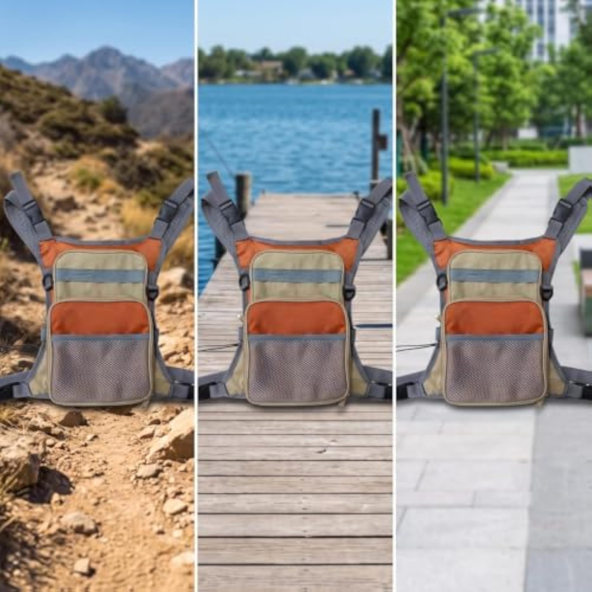 Multi-Pocket Fishing Chest Pack for Anglers, Lightweight Adjustable