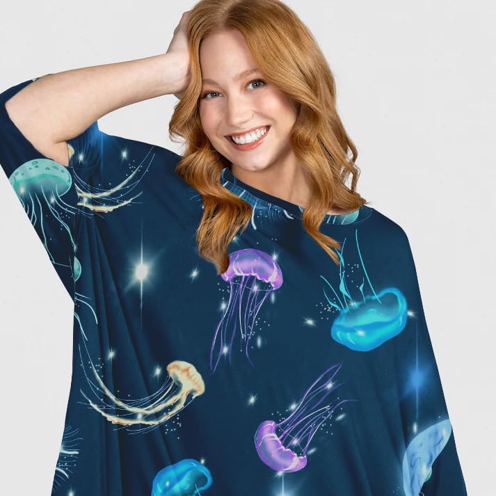 Narecte Nightgowns for Women with Pockets Plus Size Night Gowns Oversized Sleepwear Short Sleeves Sleep Shirts Fit S-5XL - Image 3