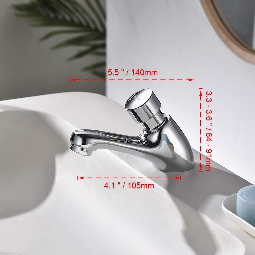 Ibergrif M21901 Robinet WC Temporisé Chromé, Fermeture Automatique 4–6 s