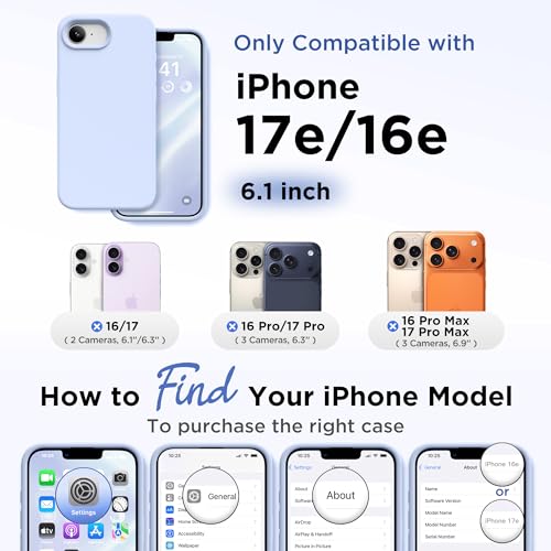 Image of GolbinBox Magnetic for iPhone 17e /16e Case, Silicone Cover, Cyan Purple