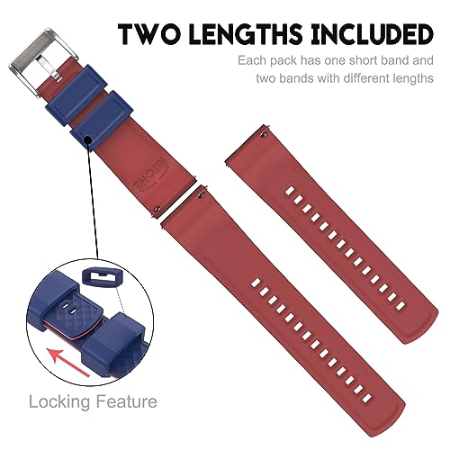Image of Ritche Christmas Gift Silicone Watch Bands 18mm 20mm 22mm 24mm Quick Release Rubber Watch Bands for Men, White Elephant Gifts, Stocking Stuffers For Men