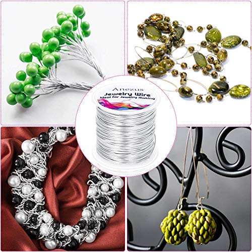 anezus craft wire - tarnish resistant copper beading wire for jewelry making supplies silver 18 gauge
