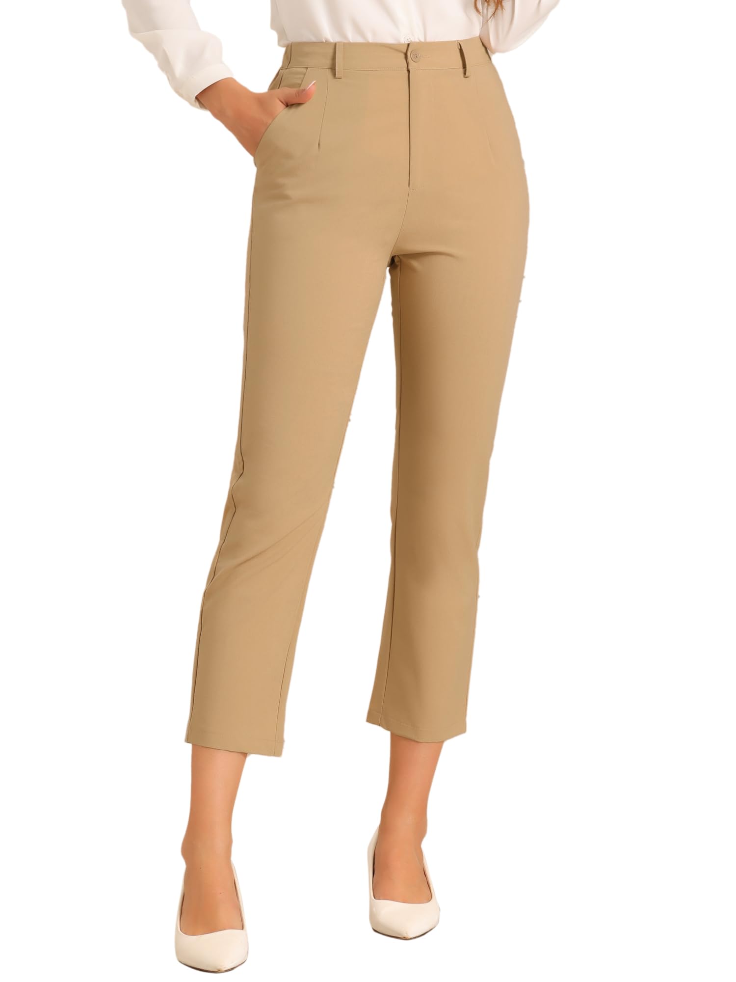Womens Work Dress Pants High Waisted Office Ankle Pants