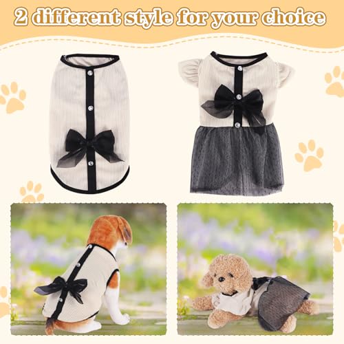 Fnaobai Tutu-Kleid für Hunde, Welpen, Sommer, Schleife, Katze, Vintage, Spitzenrock, Tank-Top, Frühlingskleidung, Outfits für kleine, mittelgroße Hunde und Katzen
