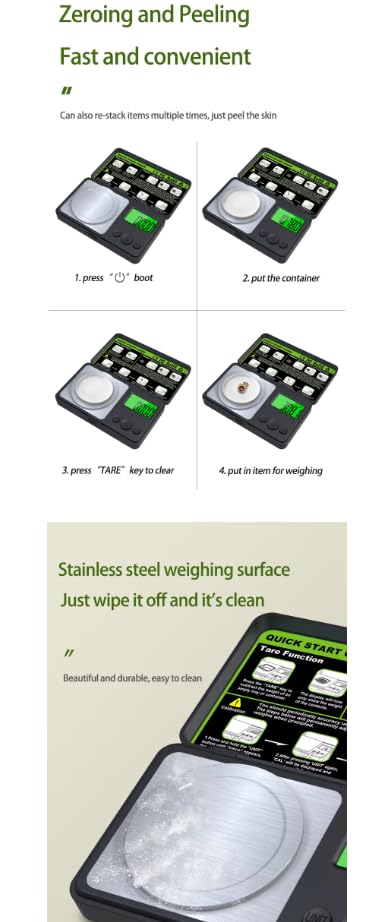 100G/0.01 Digital Pocket Scale Portable ABS Weight Scale with Large LCD Backlight Weighing Tools