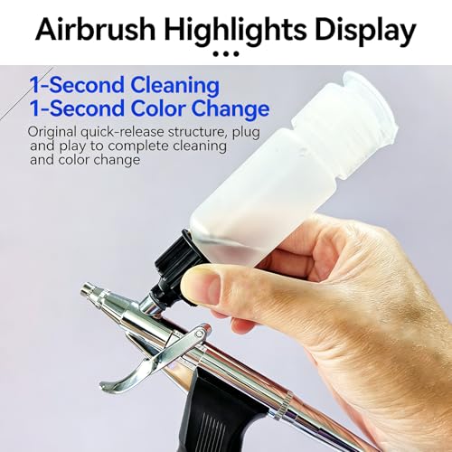 Kit aerografo con compressore, aerografo automatico portatile per pittura, modellazione, trucco e decorazione torte, include 5 flaconi spray
