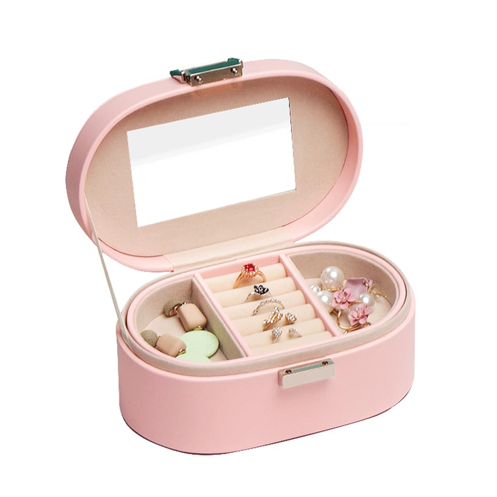 CVHfhjTG jewellery box, Lockable Jewelry Organizer Box, Storage Case for Necklace Earrings Bracelets Rings Women Girls(A)