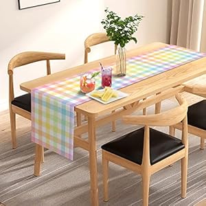Pudodo easter buffalo plaid check table runner spring holiday farmhouse fireplace kitchen dining room home party decoration 13 x 72  urban country home decor