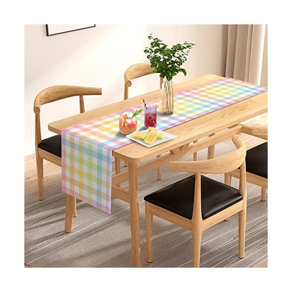 Pudodo easter buffalo plaid check table runner spring holiday farmhouse fireplace kitchen dining room home party decoration 13 x 72  urban country home decor