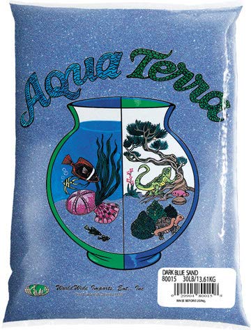 Nature's Ocean Aqua Terra Dark Blue Sand 5 lb Bag, Natural Aquarium Sand