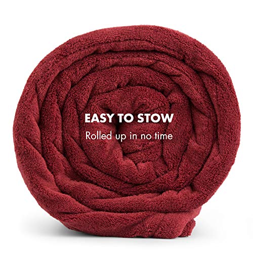 KLARSTEIN Dr. Watson Heated Electric Blanket, 3 Heat Settings, Ultra-Warm Premium MicroPlush, Auto Shut-Off, Cozy and Washable, 70 x 50 in, Maroon