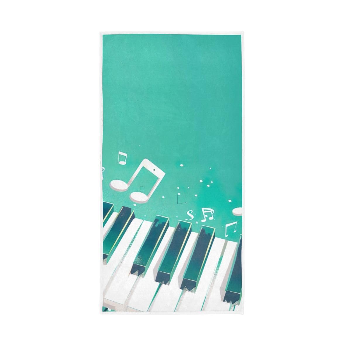 LSRCPD Piano Keys and Musical Notes Hand Towel, Spa Towels for Hand, Face, Hair, Yoga, Kitchen, Bath 15 x 30 Inches