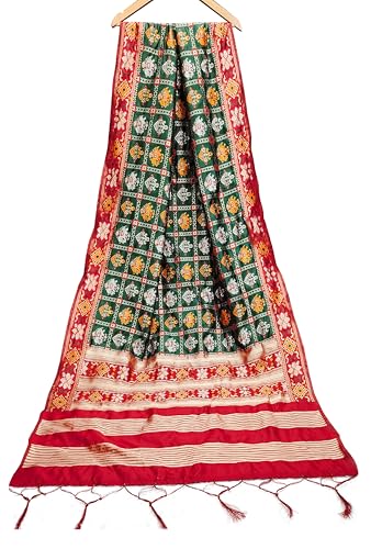 Image of TRENDMALLS Women's Jacquard Silk Ethnic Patola Floral Design Dupatta Ethnic Motif Pattern