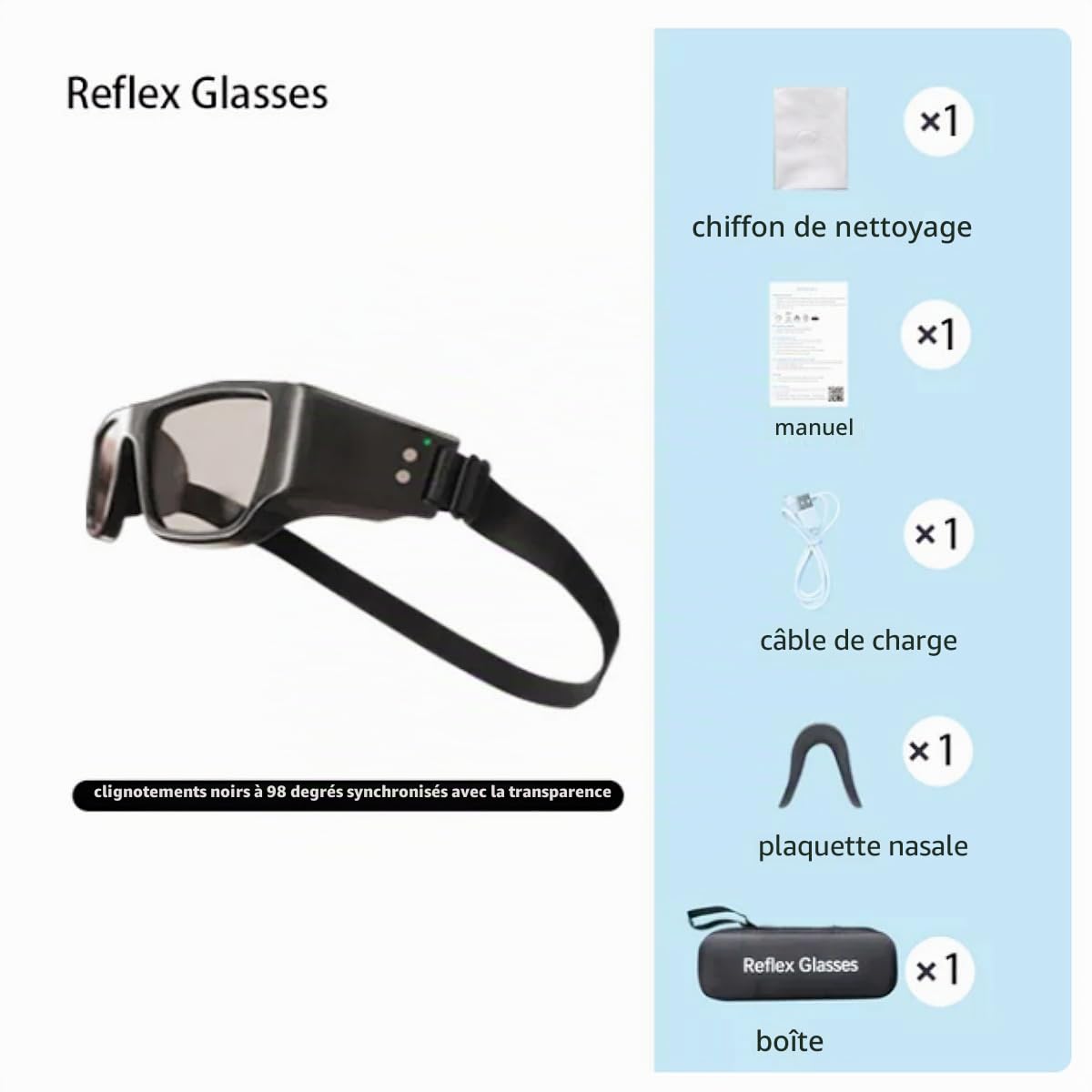 GS05 Lunettes de réflexe pour entraînement tête haute pour basket-ball, hockey, football, entraînement