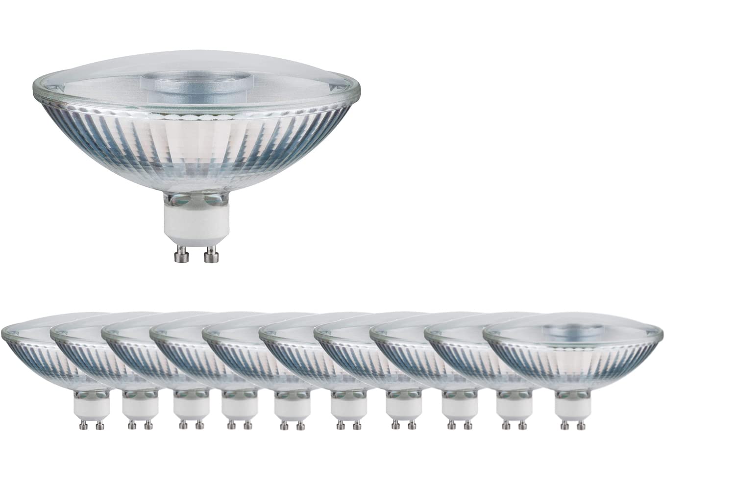 LED Reflektoren GU10 Glas Alu QPAR111 verschiedene Wattagen 4 oder 6,5 Watt dimmbar/nicht dimmbar warmweiß 2700K (warmweiß 6,5 Watt 10er Pack)