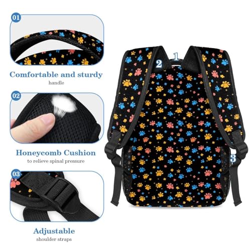 Mini sac d'école patte de chien et trousse à crayons colorée