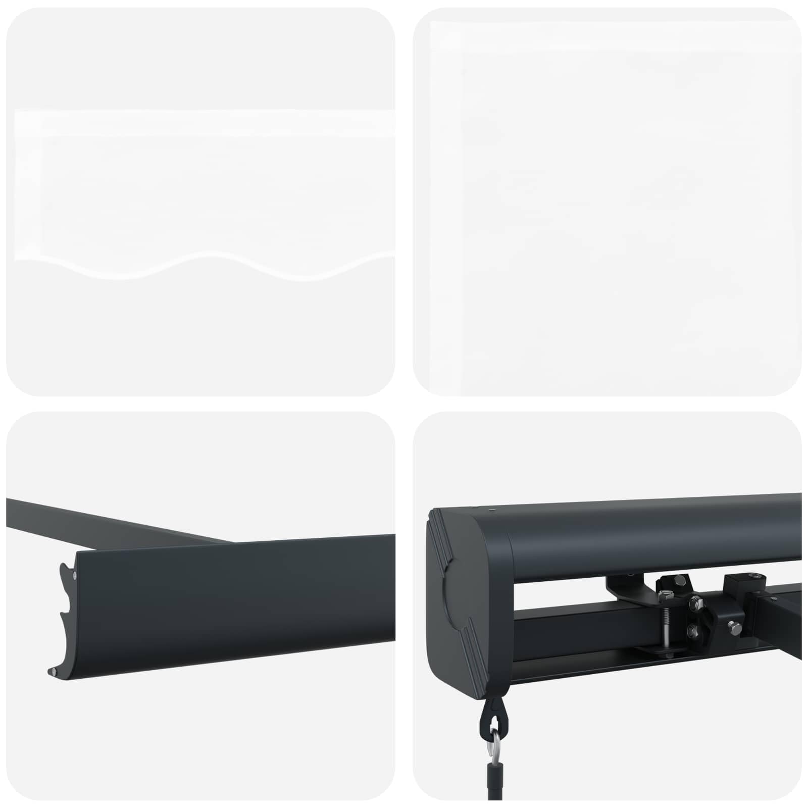LKJephalotrope Manual Retractable Patio Awning, White, 11.5x8.2 ft