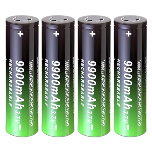 ABCTOY 18650 Rechargeable Lithium Battery 9900mAh 4-Pack