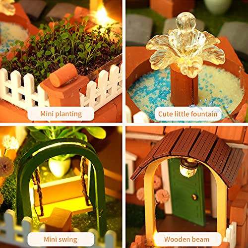 DIY Handmade Villa Modellbau Spielzeug 3D Holz Miniatur Puppenhaus mit Möbel und Musik Handmade Mini Wohnung… – Bild 6