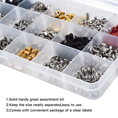 450Pc Computer Motherboard Standoffs Screws Kit, Replacement Computer Screws For Motherboard Hdd Hard Drive 2.5" Ssd Hard Drive Pc Fan Graphics Chassis Atx Case Mounting, For Pc Diy & Repair #TOP3
