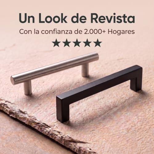 Miniatura 7 de Bailrop Tiradores Cocina Plateados 128mm 10 Unidades - Tiradores Armarios Cuadrados - Manillas Rectangulares Para Puertas De Armarios Y Muebles De Cocina.